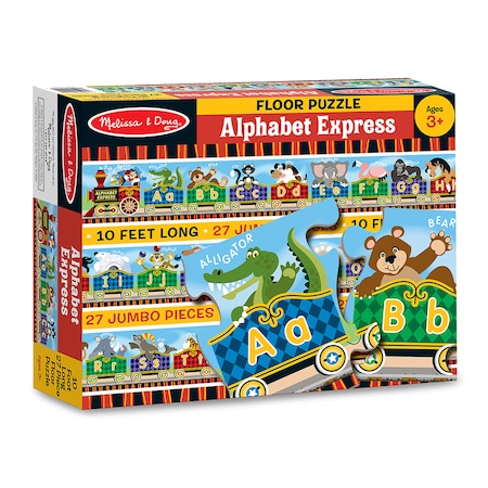Melissa & Doug Alphabet Express Floor Puzzle, 10ft x 6.5", 27 Pieces 4420